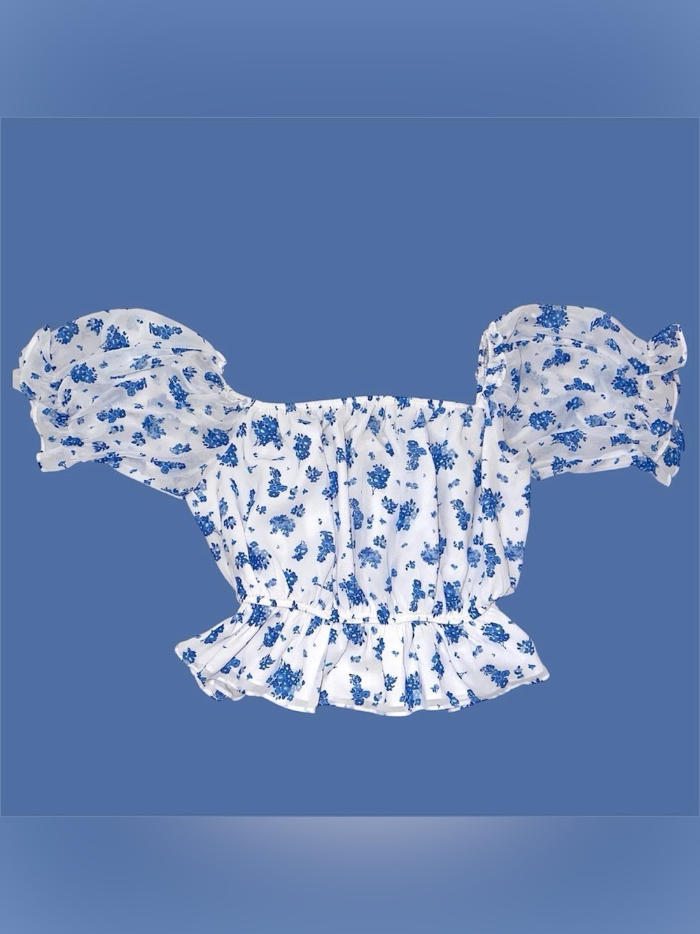 floral ruffle sleeves peplum top By sugar lips.